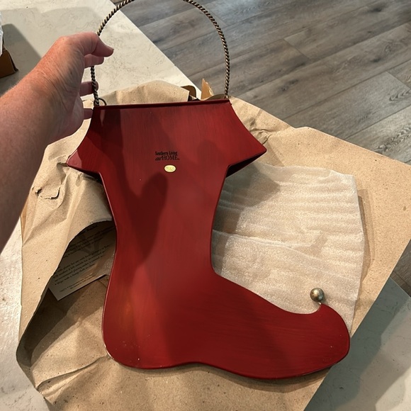 NIB Southern Living at Home Holiday Door Bucket Stocking Metal Christmas NEW - Picture 4 of 6